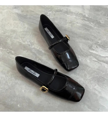 Zapatos Planos Mary Jane Vintage Para Mujer, Punta Cuadrada