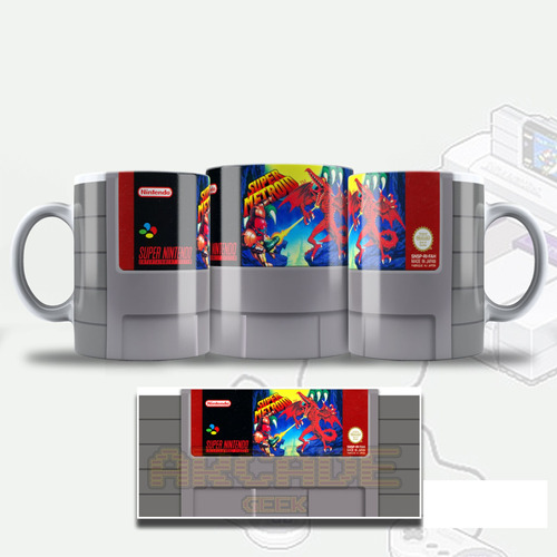 Caneca Gamer Cartucho Fita Snes Video Game Café Chá Present