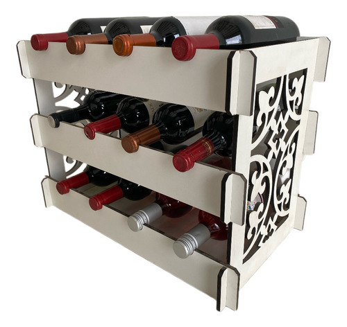 Estante Adega Vinho 12 Garrafas Mdf Decoração Varias Cores