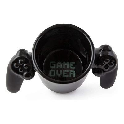 Taza Gamer De Ceramica Game Over Control Play Station Color Negro | Meses sin interés