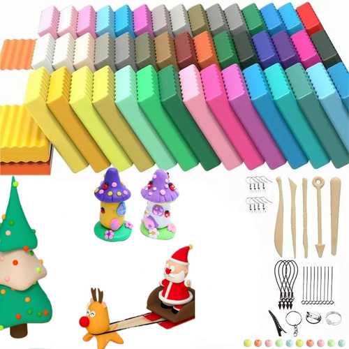 50 Colores Arcillapolimerica Modelar Diy Juguetes Accesorio