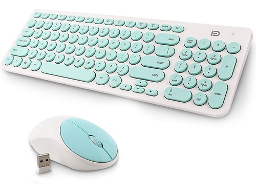 Mouse Fd, Con Teclado/inalambricos/blanco Y Celeste