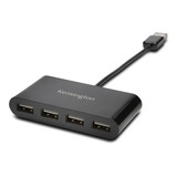 Hub Adaptador Usb 2.0 - 4 Puertos Negro Kensington