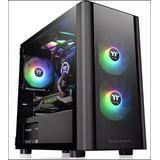 Gabinete Gamer Thermaltake V150 Tg Vidrio Templado Rgb Jfc Color Negro