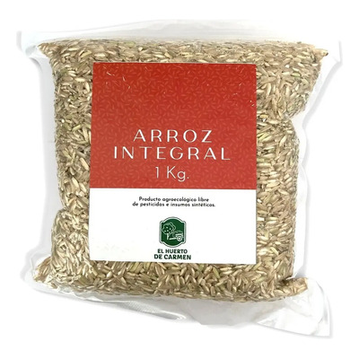 Arroz Integral Orgánico Sin Gluten 1 Kg Huerto Carmen Agroecológico | MercadoLibre