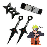 Naruto Kit Ninja Bandana Kunai Shuriken Brinquedo Fantasia