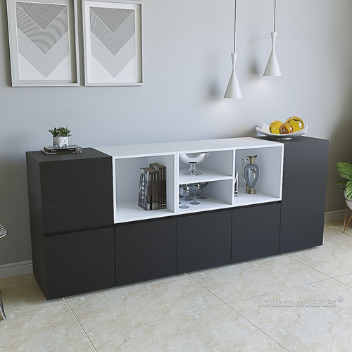 Combo Vajillero Moderno Minimalista+cubo Organizador Living 