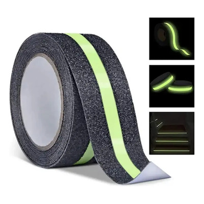Luckilym Cinta Antiderrapante Noche Brillante Para Escaleras Piso 5m Cinta Reflectiva De Seguridad Nocturna Para Escalones Interiores Y Exteriores Antideslizante Impermeable Autoadhesiva Fácil Instala | Meses sin interés