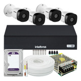 Kit 4 Cameras Seguranca Intelbras 1230 Full Hd Dvr 4ch 1t Wd