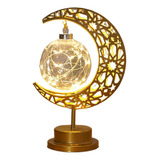 Lámpara Decorativa De Ramadán, Luz Led Luna Estrella, Pilas,