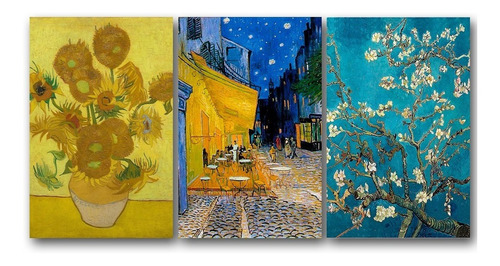 Set 3 Piezas Cuadros Decorativos - Van Gogh Colección Arte