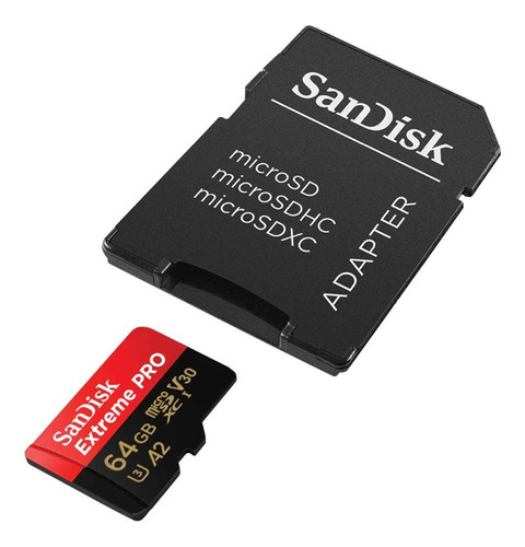 Cartão De Memória Sandisk Extreme Pro 64gb Micro 200mb/s 4k 