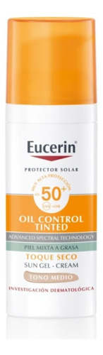 Eucerin Sun Gel Crema Toque Seco Tono Medio Spf50+ De X 50ml