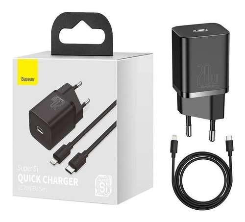 Carregador Turbo iPhone 6/7/8/x/11/12 20w Usb-c Baseus +cabo