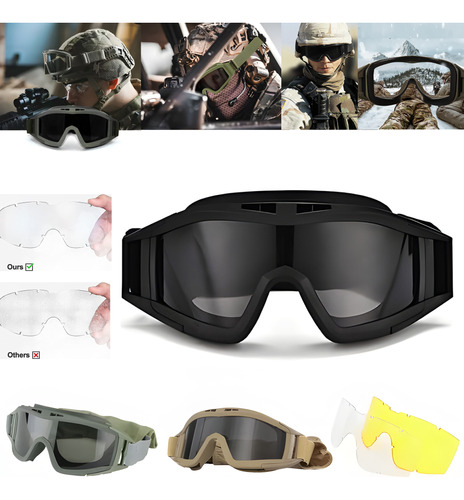 Goggle Militar Táctico Lentes Gotcha Policia Careta Gafas