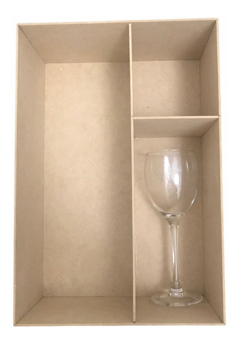 Caja De Madera (mdf) Para Copa Y Vino 20 Pzas