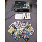 Nintendo Wii Negra + Wii Remote Y Nunchuk+ 15 Juegos Usada