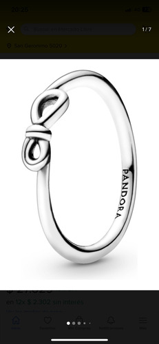 Anillo Pandora Nudo Infinito