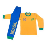 Pijama Jersey Brasil Equipo Futbol Niño Mundial 2 Al 10