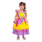 Vestido Festa Junina Luxo Infantil Junino Roupa São João.