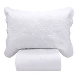 Cubrecama Blanco Quilt Queen Acolchado Con Fundas Rollerhoy