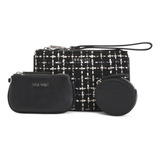 Set 3 Pzs Clutch De Mano, Monedero Nine West Original