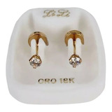 Aros Abridores De Oro 18k Lili Piedra Grifa 3mm Li-122 Cuota