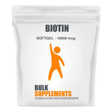 Bulk Supplements | Biotina | 10000mcg | 100 Cápsulas Blandas