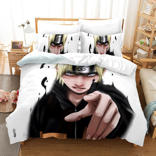 Anime Naruto - Funda De Edredón, Funda De Almohada,3 Piezas