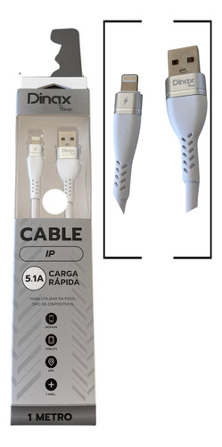 Cable Usb A Lightning Engomado Premium 1 M 5.1a C/ Rápida 