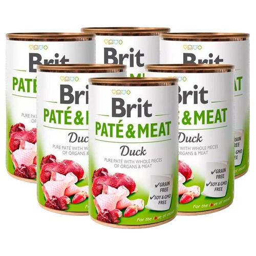 6 X Latas Brit Care Paté & Meat Duck 400gr C/u Para Perro Np