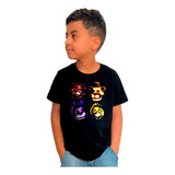 Camiseta Infantil Five Nights At Freddy's Personagens Jogo 
