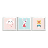 Conjunto Quadro + Moldura Quarto Infantil Chuva Amor Bebê