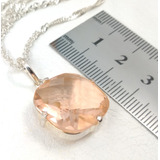 Dije Cristal Checo Champagne Cadena Plata 900 Art537