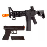 Kit Airsoft Rifle Spring Fuzil 8907 Vigor + Pistolinha Glock