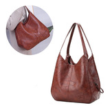 Bolso Cuero Suave Para Mujeres Con Múltiples Compartimentos