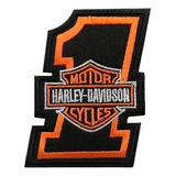 Parche Bordado Número 1 Con Harley Davidson Logo 1 Harley