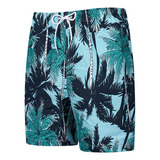 Pantalones Cortos De Playa De Hombre Con Estampado Hawaiano