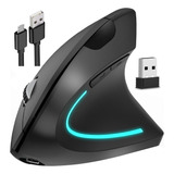 Mouse Vertical Ergonómico Inalámbrico Carga Usb Negro