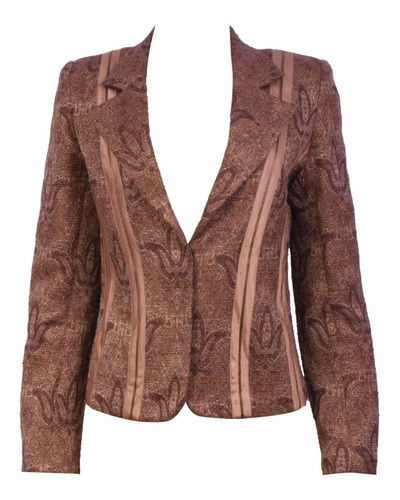 Blazer Feminino Brilho Marrom Bebesh