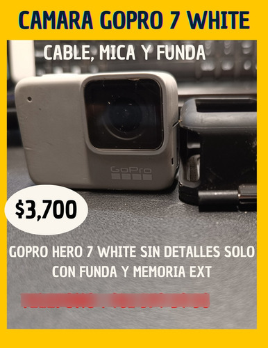Cámara Gopro Hero7 White Edition, 4k, 12mp, Touch 