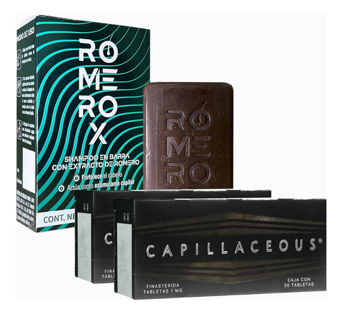 Kit Shampoo Anticaída Romerox + Finasterida 1 Mg 60 Tabletas