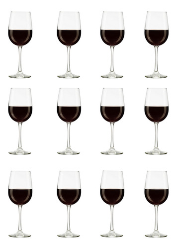 Elegante Set De 12 Copas Para Vino Tinto Vendimia 473 Ml