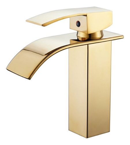 Torneira Monocomando Cascata Curva Baixa Dourado 