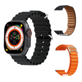 Reloj Smartwatch Ultra Hombre Negro W69 + Triple Malla Gps