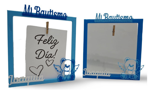 10 Souvenirs Personalizados Portafotos Bautismo, Comunión...