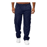 Pantalones Cargo Hombre Varios Bolsillos Jogger Casual