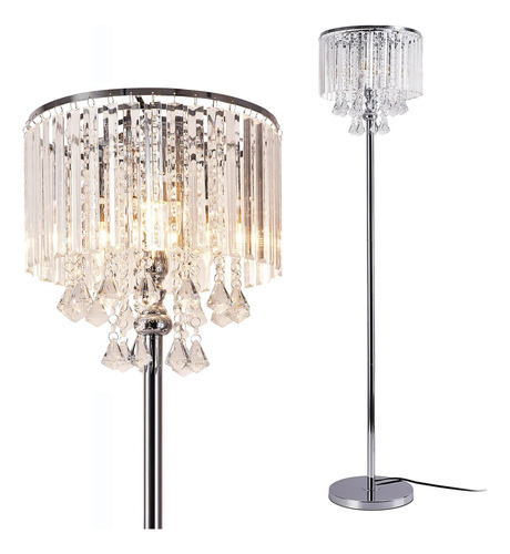 Beaysyty Modern Elegance - Lmpara De Pie De Cristal, Interru