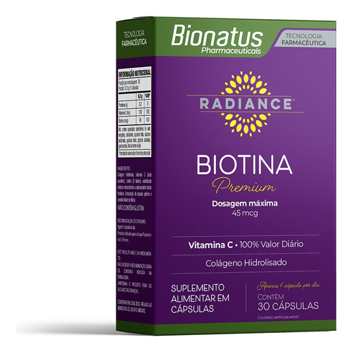 Suplemento Biotina Premium Cabelos Saudáveis E Pele Renovada