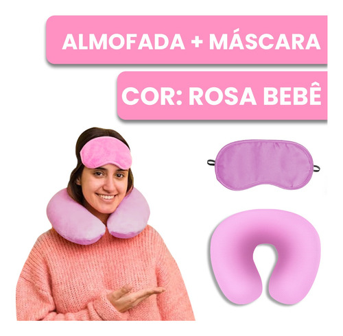 Kit Almofada De Pescoço + Mascara Para Dormir E Viagen